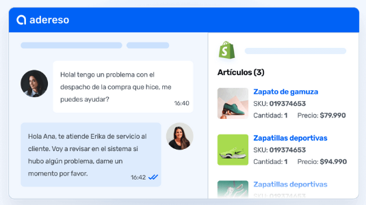 screenshot of Adereso Helpdesk